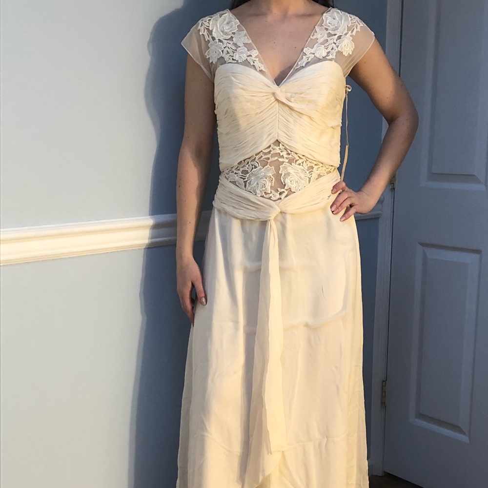 Silk dress with beautiful embroidery detail